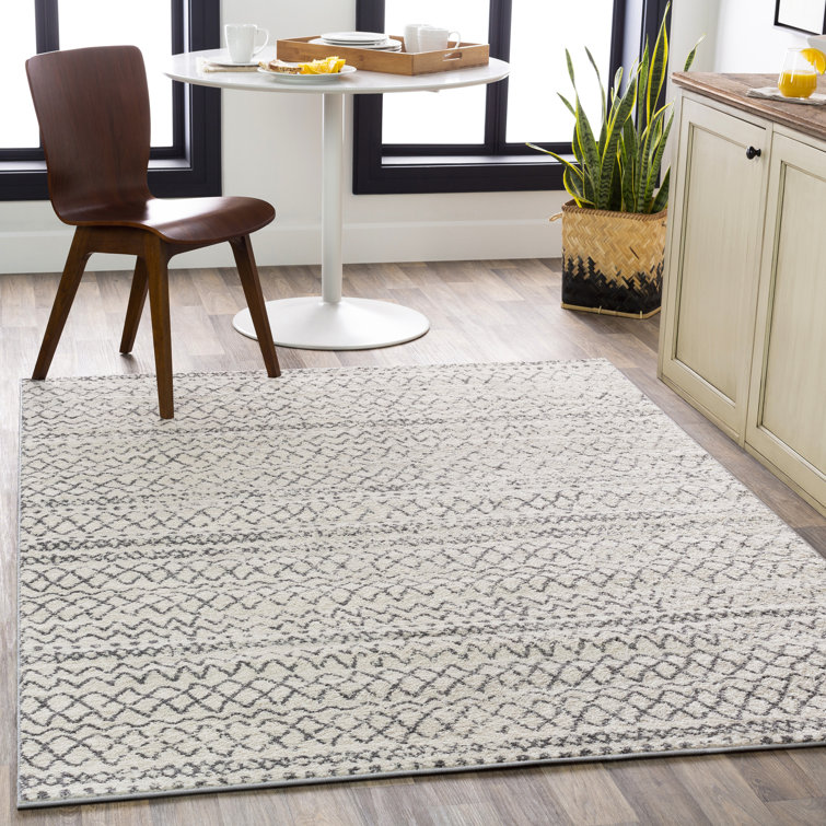 Union Rustic Maid Geometric Gray/White Area Rug & Reviews Wayfair